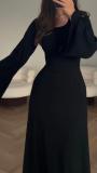 Women Fall and Winter Long Sleeve Slit Casual Dress
