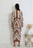 Women's Autumn Casual Printed V-Neck Long-Sleeved Sexy Dress
