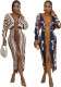 Women's Autumn Casual Printed V-Neck Long-Sleeved Sexy Dress
