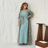 Jalabiya Muslim Dress Women's Robe Two-Piece Suit Saudi Arabia Dubai