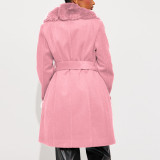 Fur Collar Slim Waist Faux Fur Coat