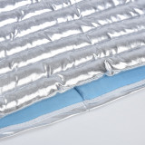 Winter Women's Sexy Cotton-Padded Crop Strapless Top Slim Long Skirt Two Piece Set