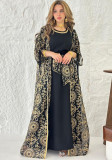 Jalabiya Muslim Dress Women's Robe Two-Piece Suit Saudi Arabia Dubai