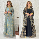 Jalabiya Muslim Dress Women's Robe Two-Piece Suit Saudi Arabia Dubai