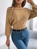 Autumn Winter Casual Solid Off Shoulder Long Sleeve Women Pullover Sweater