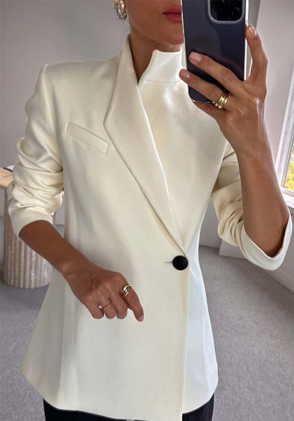 Autumn Winter Long Sleeves Casual Loose Fashion One-Button Coat For Women