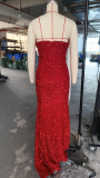 Women sexy sequins off shoulder Formal Party Maxi evening dress