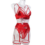 Red Valentine's Day Christmas Party Sexy Lingerie Three Or Four-Piece Set