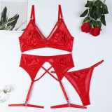 Red Valentine's Day Christmas Party Sexy Lingerie Three Or Four-Piece Set