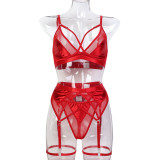 Red Valentine's Day Christmas Party Sexy Lingerie Three Or Four-Piece Set