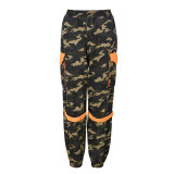 Spring Women's Street Fashion Contrast Color Pocket Camouflage Pants For Women