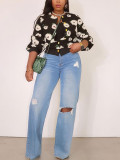 Women's Fashion Casual Jacquard Fleece Coat