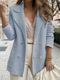 Women's Short Texture Casual Top Long Sleeve Jacket Autumn Winter Women