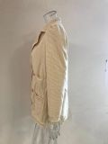 Women's Short Texture Casual Top Long Sleeve Jacket Autumn Winter Women