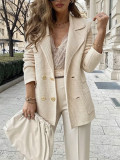 Women's Short Texture Casual Top Long Sleeve Jacket Autumn Winter Women