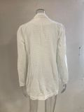 Women's Short Texture Casual Top Long Sleeve Jacket Autumn Winter Women