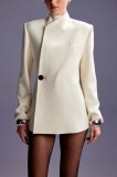 Autumn Winter Long Sleeves Casual Loose Fashion One-Button Coat For Women