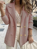 Women's Short Texture Casual Top Long Sleeve Jacket Autumn Winter Women