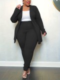 Plus Size Women Autumn and Winter Long Sleeve Top and Pants Two Piece Set