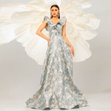 Women Sleeveless V-Neck Sexy Formal Party Evening Dress