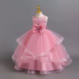 Girl beaded bow princess dress