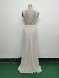Women Beaded Beaded Sequin Evening Dress
