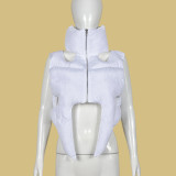 Women winter hollow irregular sleeveless vest