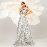 Women Sleeveless V-Neck Sexy Formal Party Evening Dress