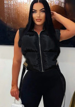 Women winter lace zipper sleeveless vest Women winter lace zipper sleeveless vest