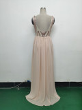 Women Beaded Beaded Sequin Evening Dress