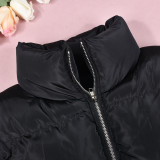 Women winter lace zipper sleeveless vest