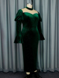 Women Party Formal Party Long Sleeve Beaded Dress