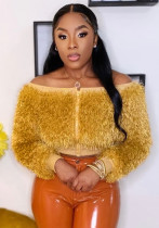 Women autumn long sleeve off shoulder jacket Women autumn long sleeve off shoulder jacket