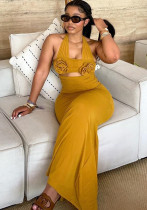 Women Fall Halter Neck Floral Dress Women Fall Halter Neck Floral Dress