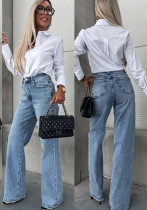 Ladies High Waist Elastic Denim Trousers Ladies High Waist Elastic Denim Trousers