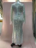 Cutout Off Shoulder Dress Round Neck Slim Chic Sequin Dress Women