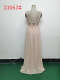 Elegant Sequin Rhinestone Chain Evening Dress