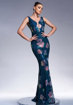 Chic Elegant Sexy Sleeveless V-Neck Sequin Formal Party Evening Dress Bridesmaid Dress