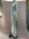 Cutout Off Shoulder Dress Round Neck Slim Chic Sequin Dress Women