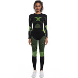 Women Seamless Tight Fitting High Stretch Long-Sleeved Sports Running Cycling Yoga Suit