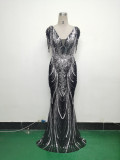 Sexy Rhinestone Chain Sequins Evening Dress