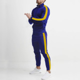 Autumn And Winter Casual Men's Sports Suits Color Matching Men's Casual Trendy Two Piece Tracksuit