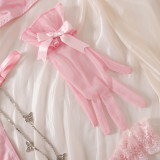 Pink Bow Sexy Bra Set Sexy Four-Piece Underwear Set