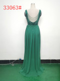 Elegant Sequin Rhinestone Chain Evening Dress