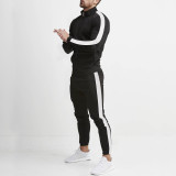 Autumn And Winter Casual Men's Sports Suits Color Matching Men's Casual Trendy Two Piece Tracksuit
