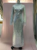 Cutout Off Shoulder Dress Round Neck Slim Chic Sequin Dress Women