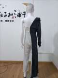 Women Silver Patchwork Sequined One Shoulder Jumpsuit