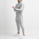 Autumn And Winter Casual Men's Sports Suits Color Matching Men's Casual Trendy Two Piece Tracksuit