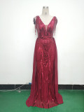 Sexy Rhinestone Chain Sequins Evening Dress