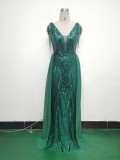 Sexy Rhinestone Chain Sequins Evening Dress